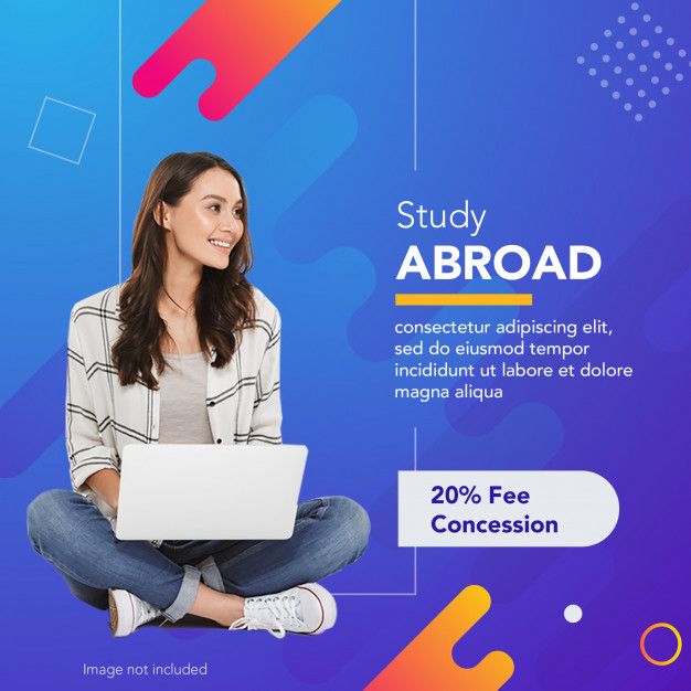 Premium PSD | Study abroad post